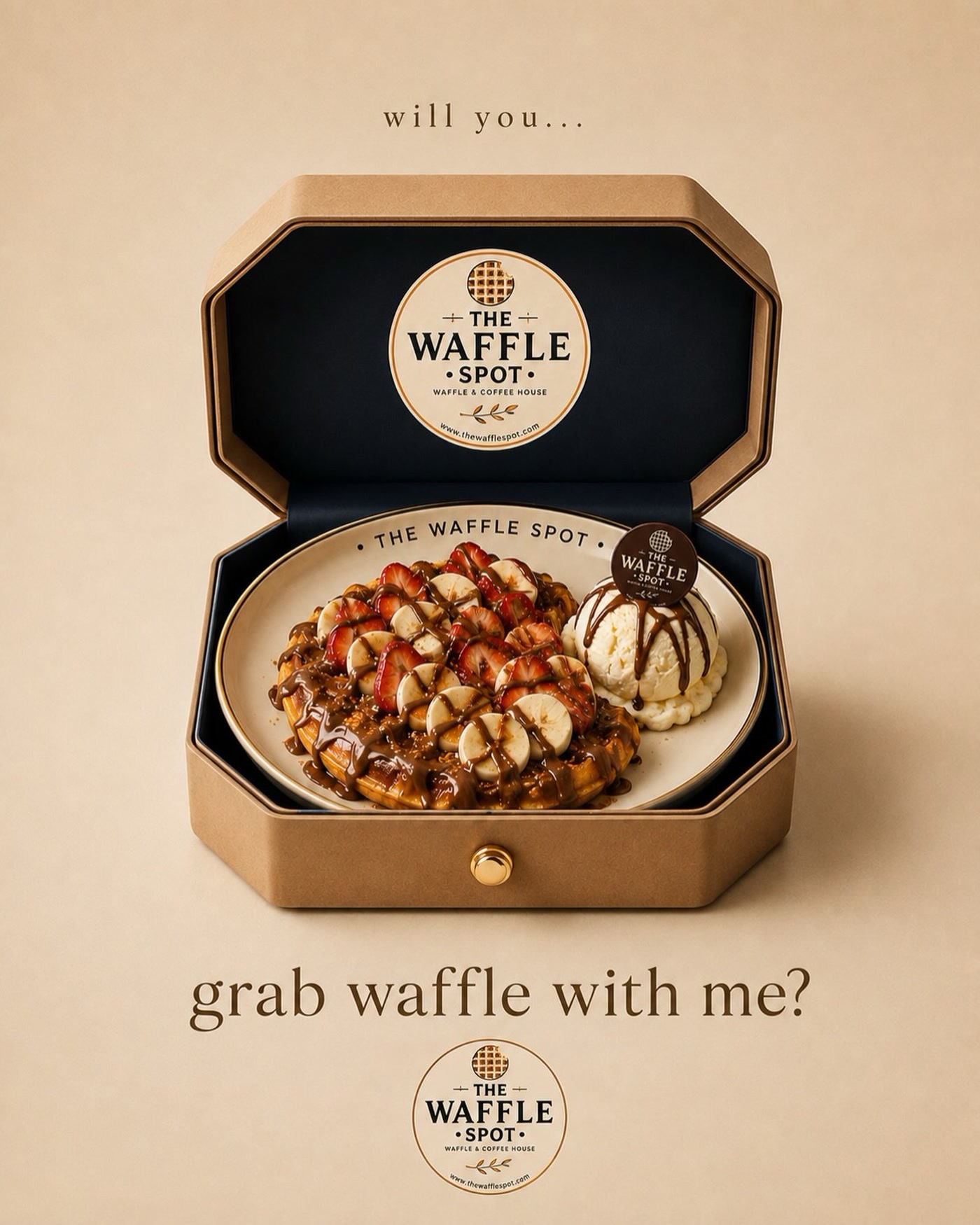 Kutuda paket waffle ve dondurma